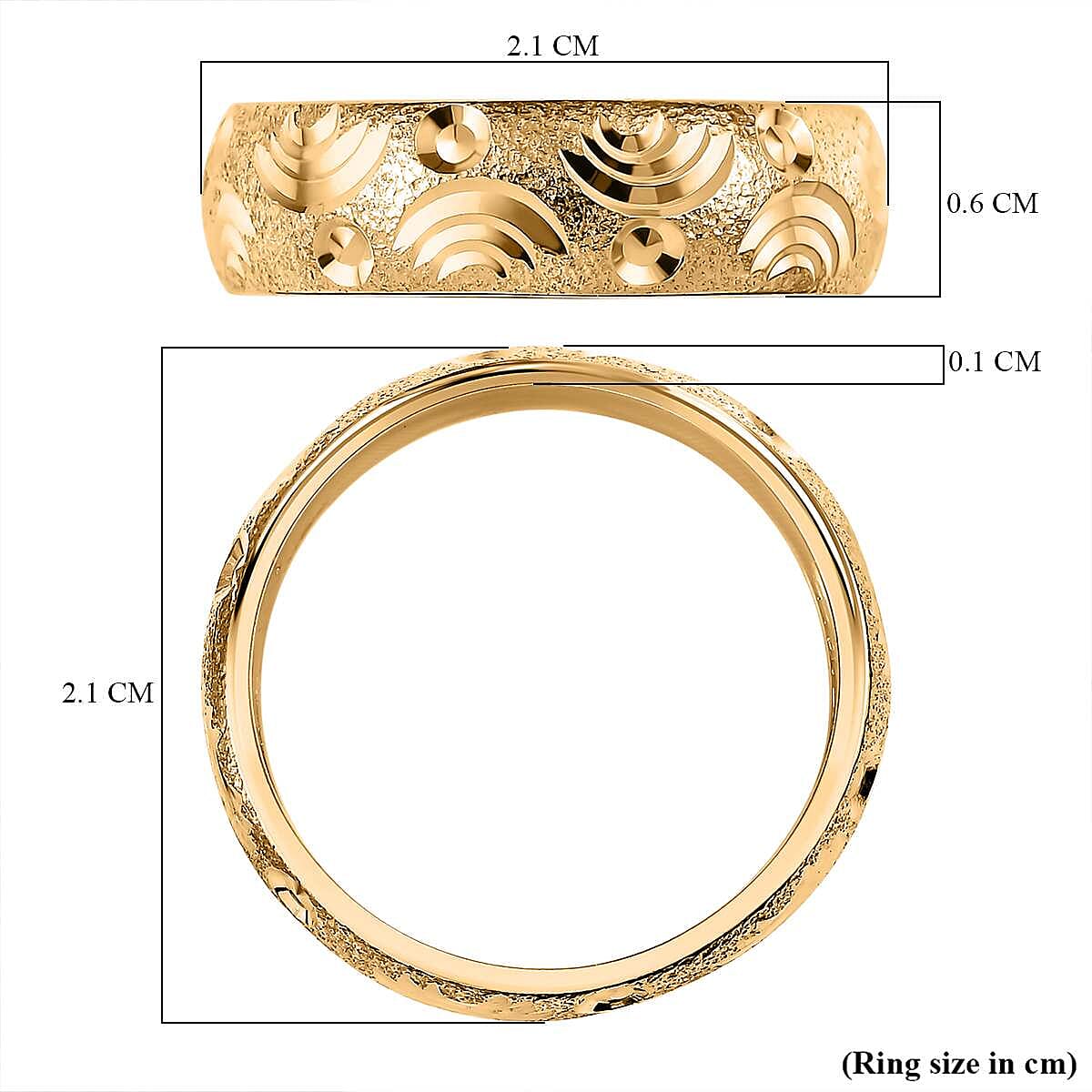 14K Gold Overlay Sterling Silver Band Ring