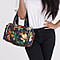 Oxford Flower Crossbody Bag With Zipped Pockets - Navy & Multi