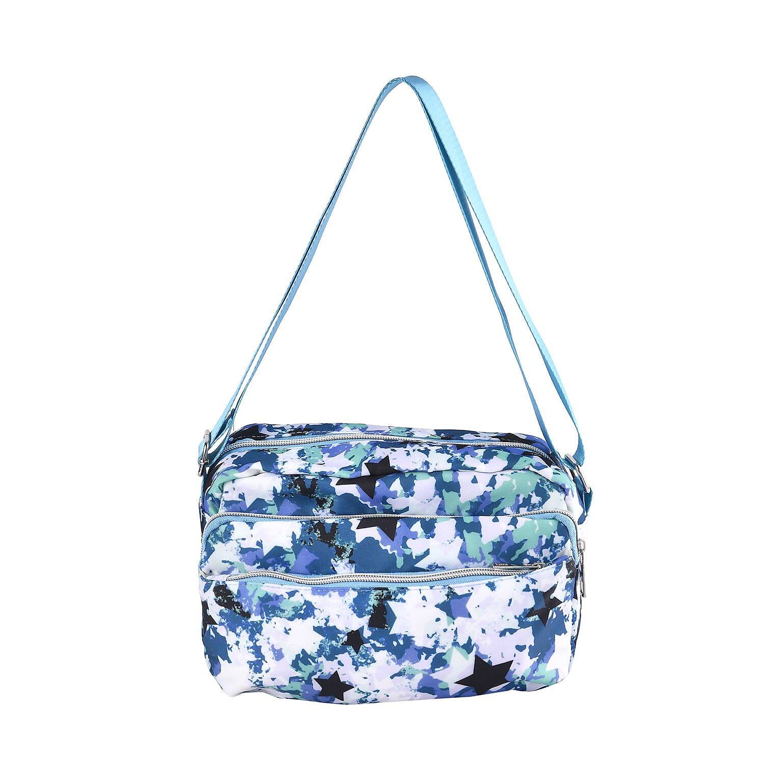 Oxford Star Crossbody Bag (Size 24x13x15 cm) - Green & Black