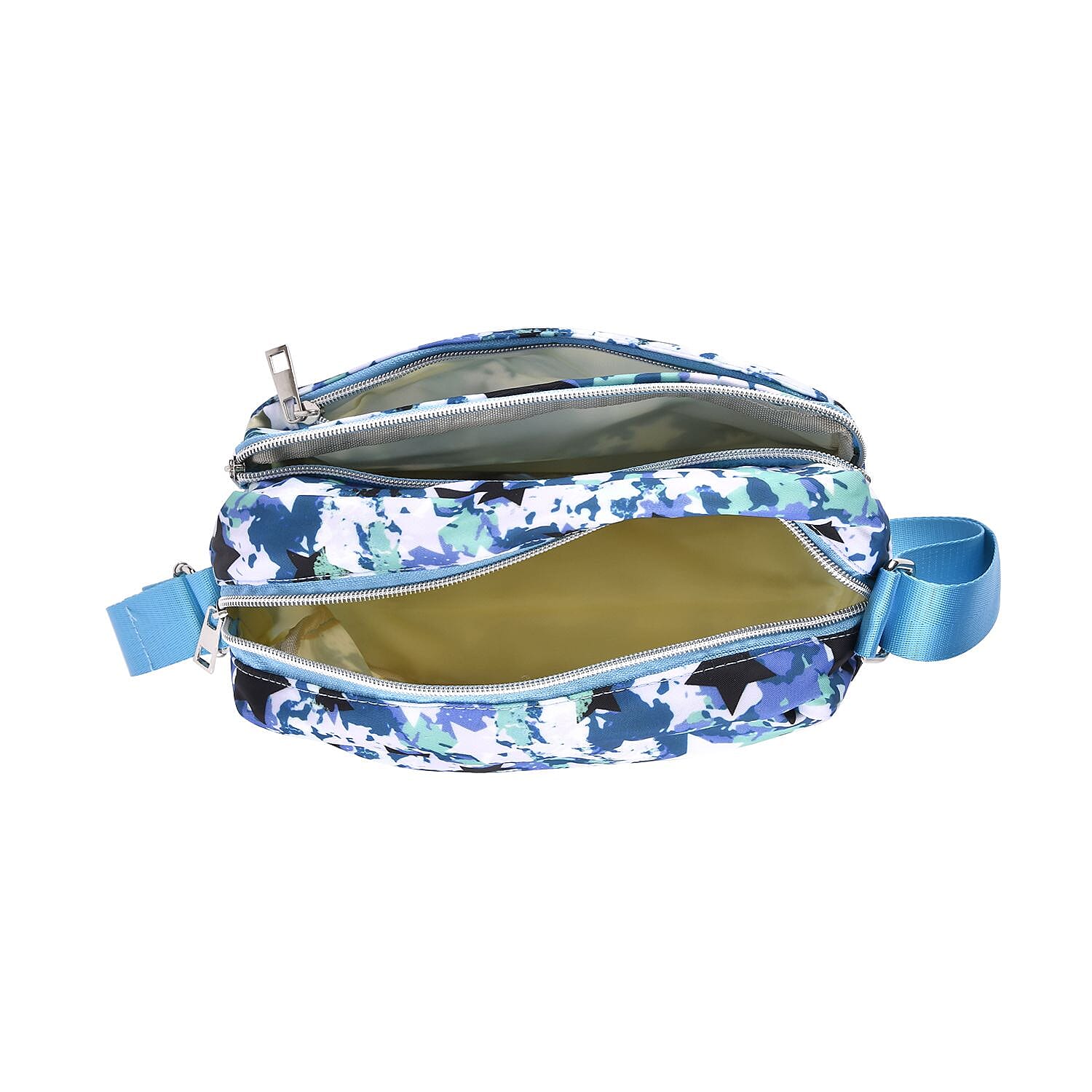 Oxford Star Crossbody Bag (Size 24x13x15 cm) - Green & Black