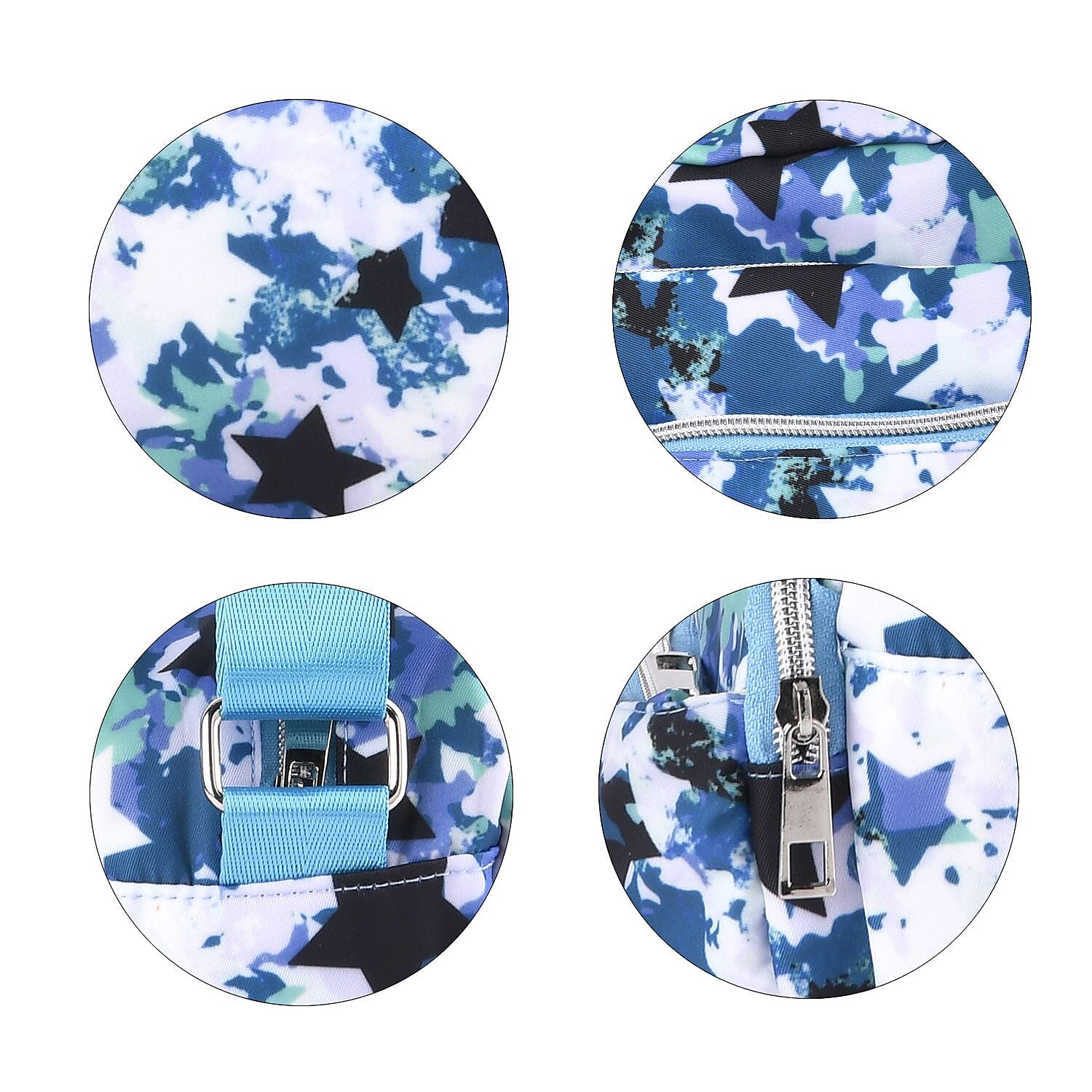 Oxford Star Crossbody Bag (Size 24x13x15 cm) - Green & Black