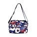 Floral Pattern Crossbody Bag with 4 Exterior Zipped Pockets (Size 24x13x15 cm) - Blue & Multi