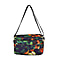 Floral Pattern Crossbody Bag with 4 Exterior Zipped Pockets (Size 24x13x15 cm) - Blue & Multi