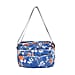 Floral Pattern Crossbody Bag with 4 Exterior Zipped Pockets (Size 24x13x15 cm) - Blue & Multi