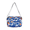 Floral Pattern Crossbody Bag with 4 Exterior Zipped Pockets (Size 24x13x15 cm) - Dark Blue & Multi