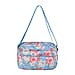 Floral Pattern Crossbody Bag with 4 Exterior Zipped Pockets (Size 24x13x15 cm) - Blue & Multi