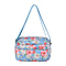 Floral Pattern Crossbody Bag with 4 Exterior Zipped Pockets (Size 24x13x15 cm) - Dark Blue & Multi
