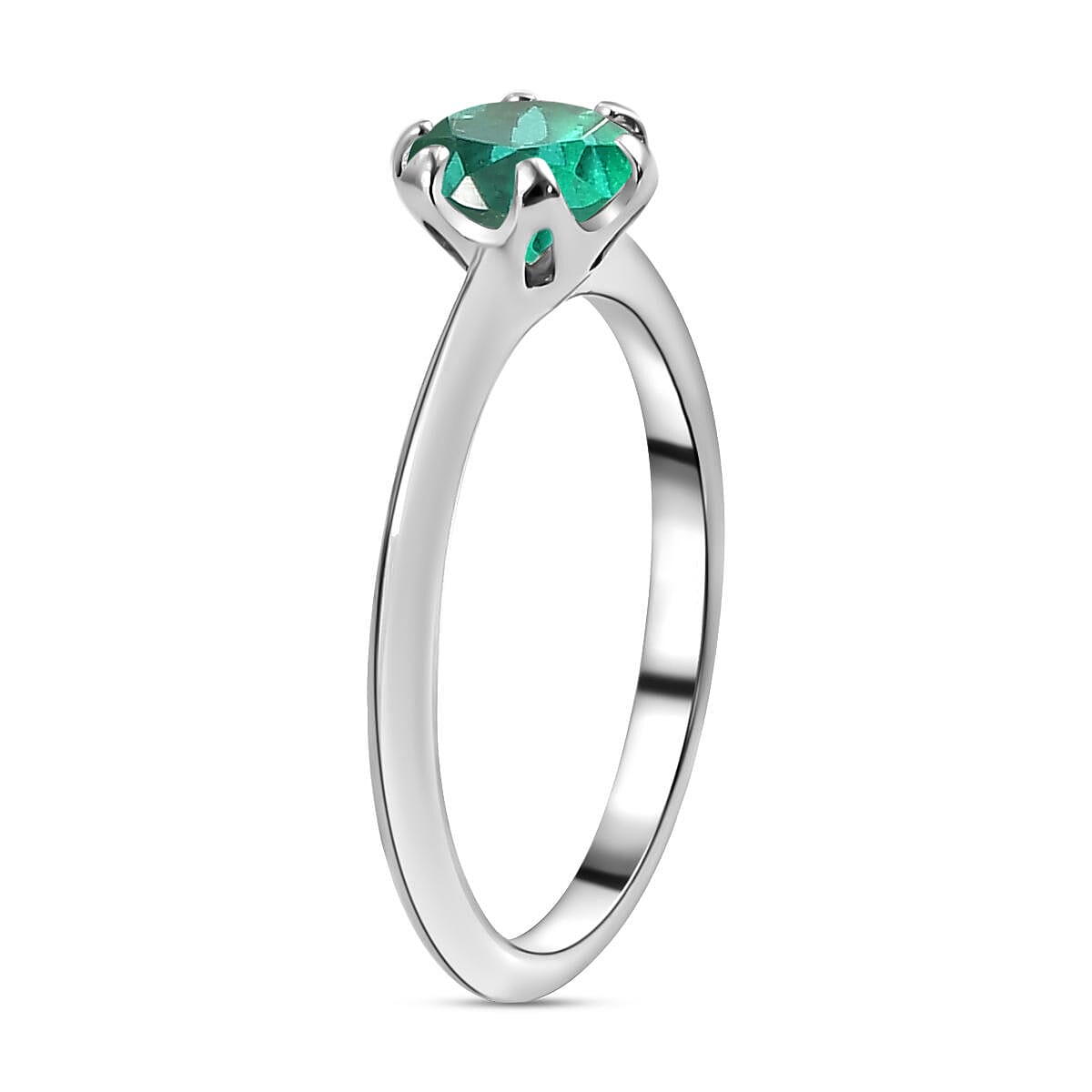 Peacock Triplet Quartz Solitaire Ring in Platinum Overlay Sterling Silver 1.03 Ct.