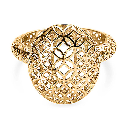 Closeout Deal - 9K Yellow Gold Lattice Design Inspired Gold Ring