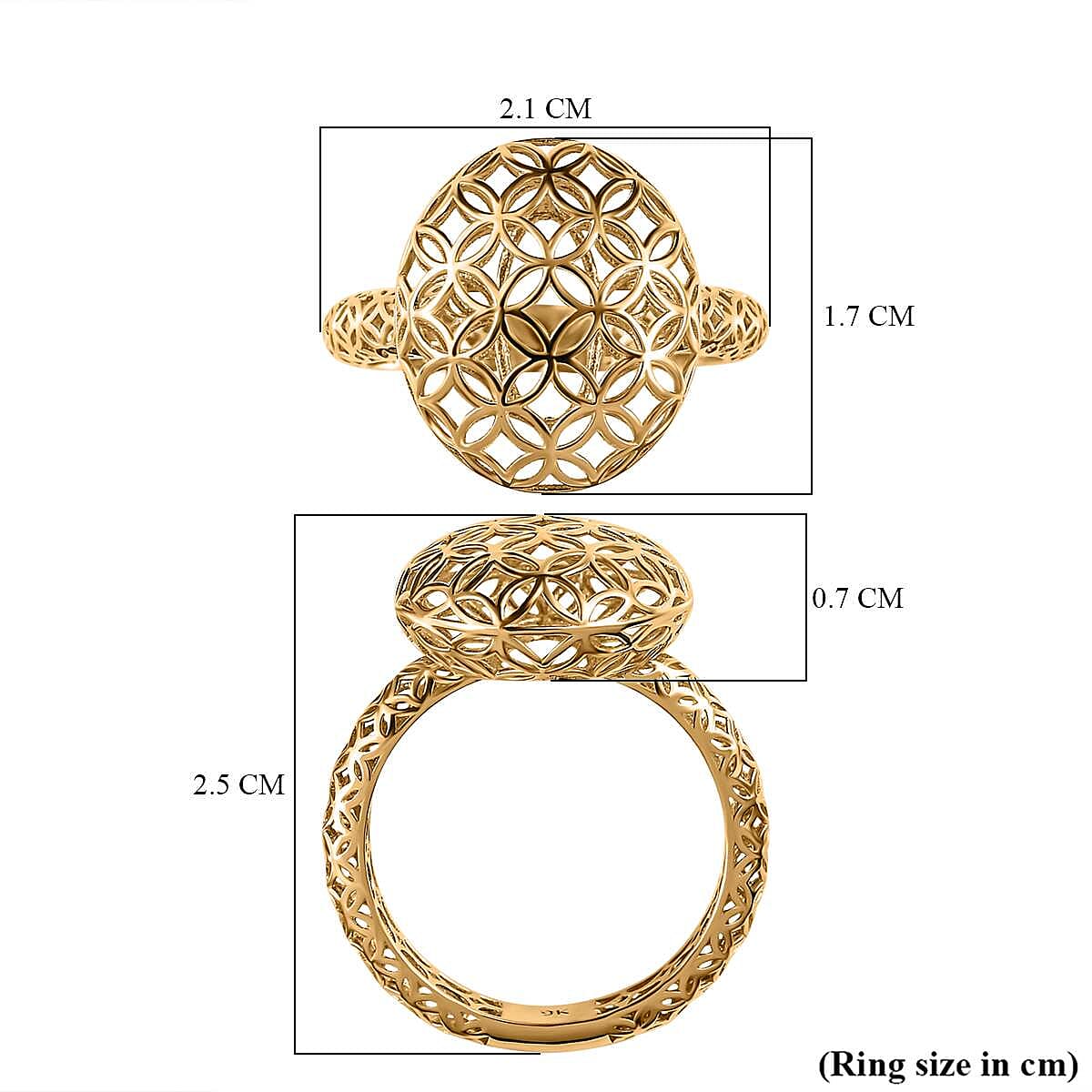 Closeout Deal - 9K Yellow Gold Lattice Design Inspired Gold Ring Closeout Deal - 9K Yellow Gold Lattice Design Inspired Gold Ring