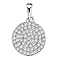 White Diamond  Cluster Pendant in Platinum Overlay Sterling Silver  0.976  Ct.