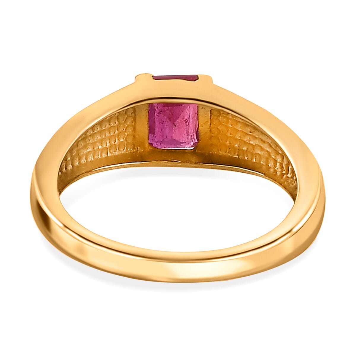 African Ruby Solitaire Ring in 14K Gold Overlay Sterling Silver 1.04 Ct