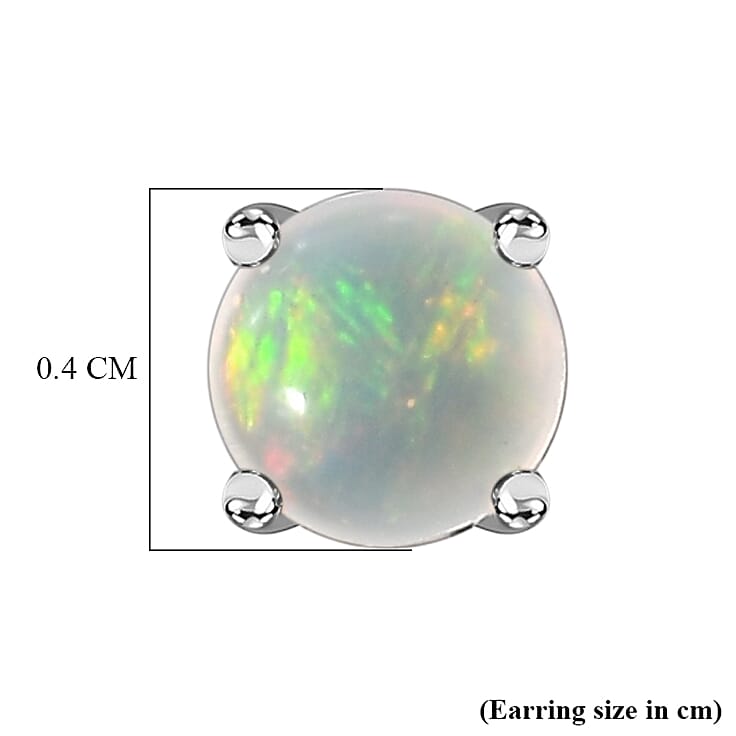 Ethiopian Welo Opal Solitaire Stud Earrings with Push Back in Sterling Silver 0.40 Ct. Ethiopian Welo Opal Solitaire Stud Earrings with Push Back in Sterling Silver 0.40 Ct.