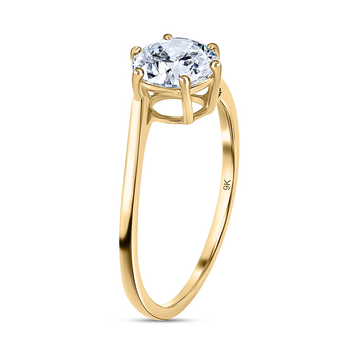 The Definitive 9K Yellow Gold Moissanite Bypass Ring 1.2 Ct (Round)