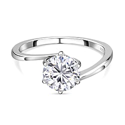 D'Joy Moissanite Solitaire Ring in Sterling Silver 1.21 Ct.