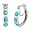 Arizona Sleeping Beauty Turquoise Hoop Earrings in Platinum Overlay Sterling Silver