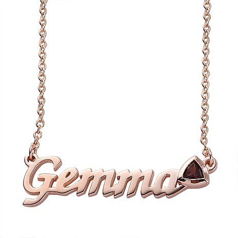 Mozambique Garnet Necklace (Size 18-2 Inch Ext.) in 18K Rose Gold Tone