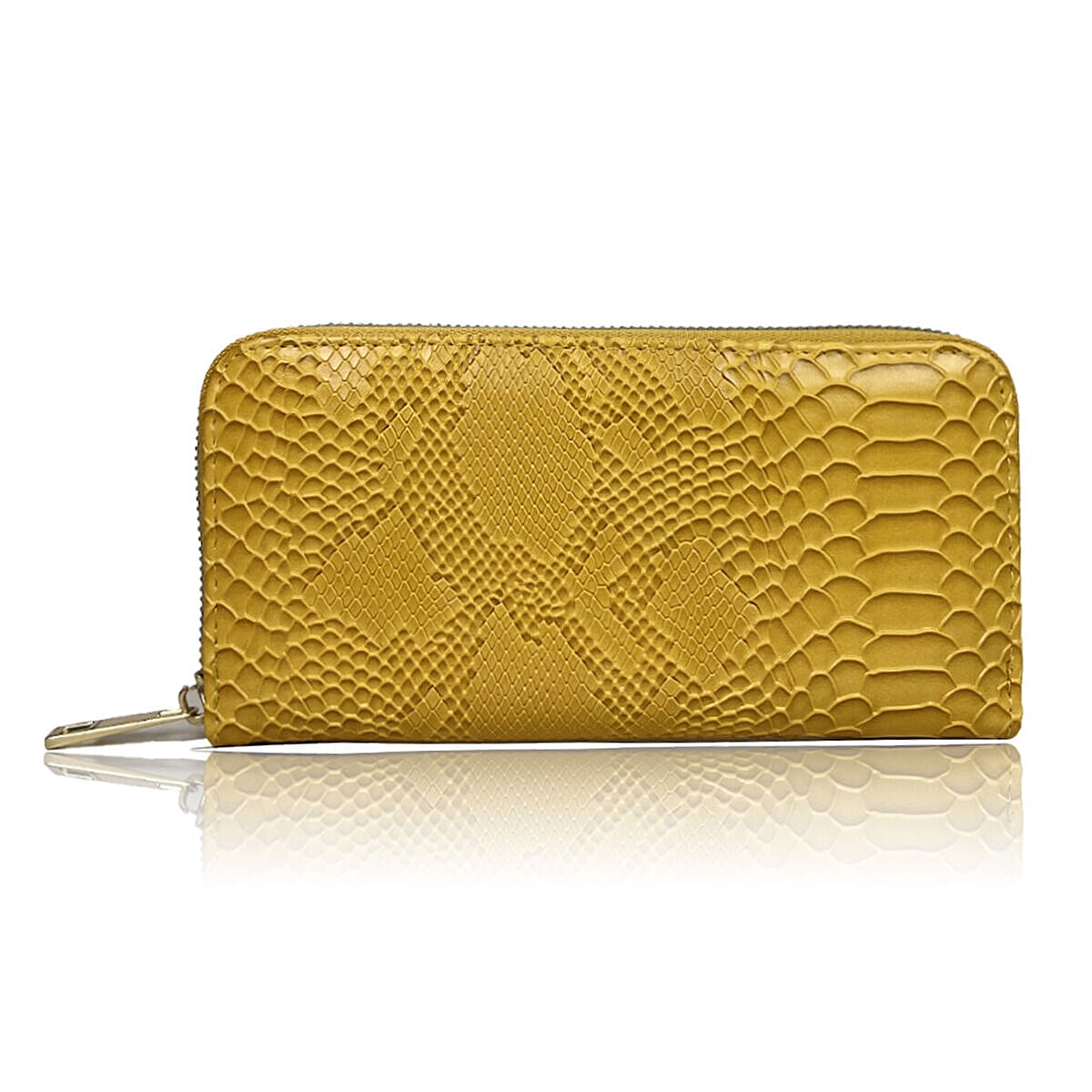 Closeout Deal - Set of 2 - Snake Pattern Zip Around Wallet (Size 19x10x3 cm) - Blue