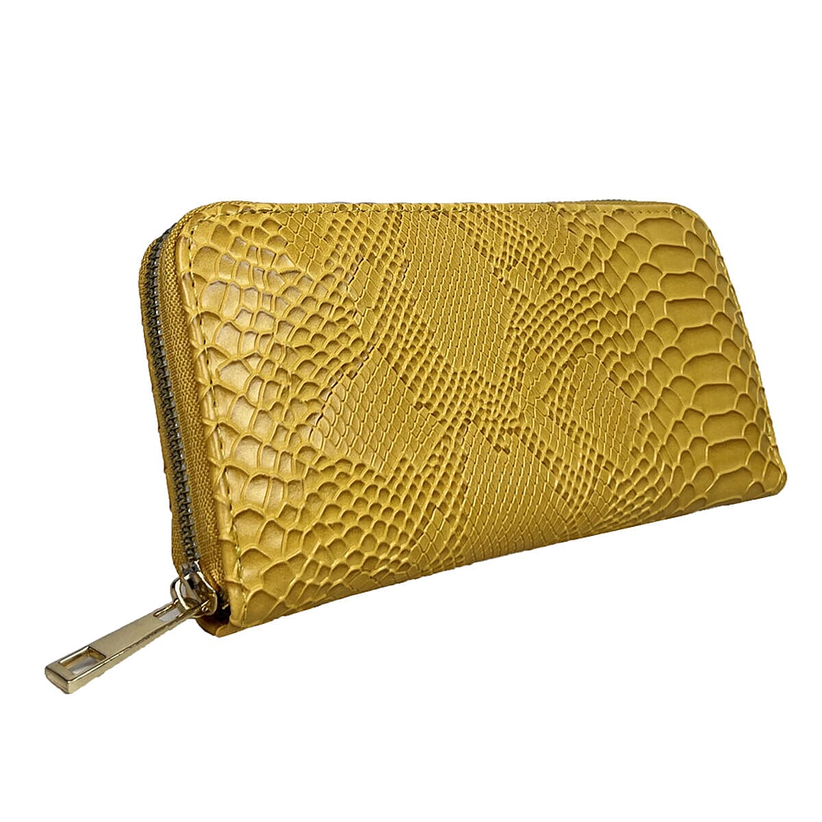 Closeout Deal - Set of 2 - Snake Pattern Zip Around Wallet (Size 19x10x3 cm) - Blue