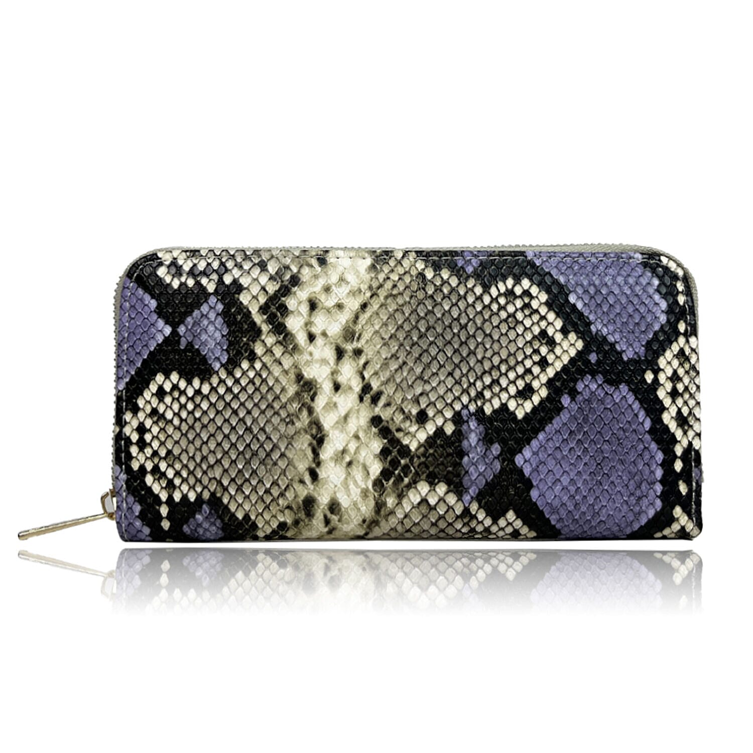 Closeout Deal - Set of 2 - Snake Pattern Zip Around Wallet - Multi