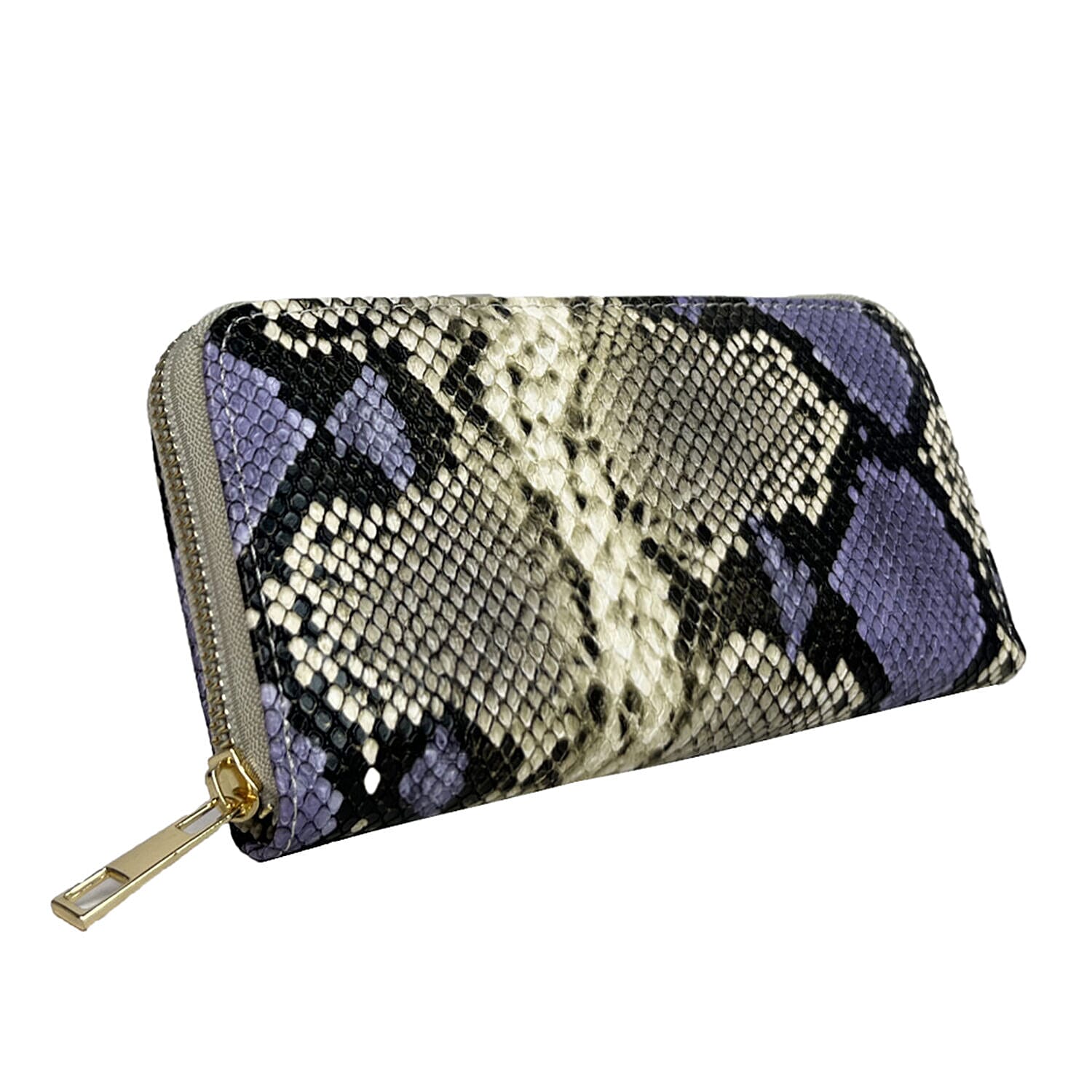 Closeout Deal - Set of 2 - Snake Pattern Zip Around Wallet - Multi