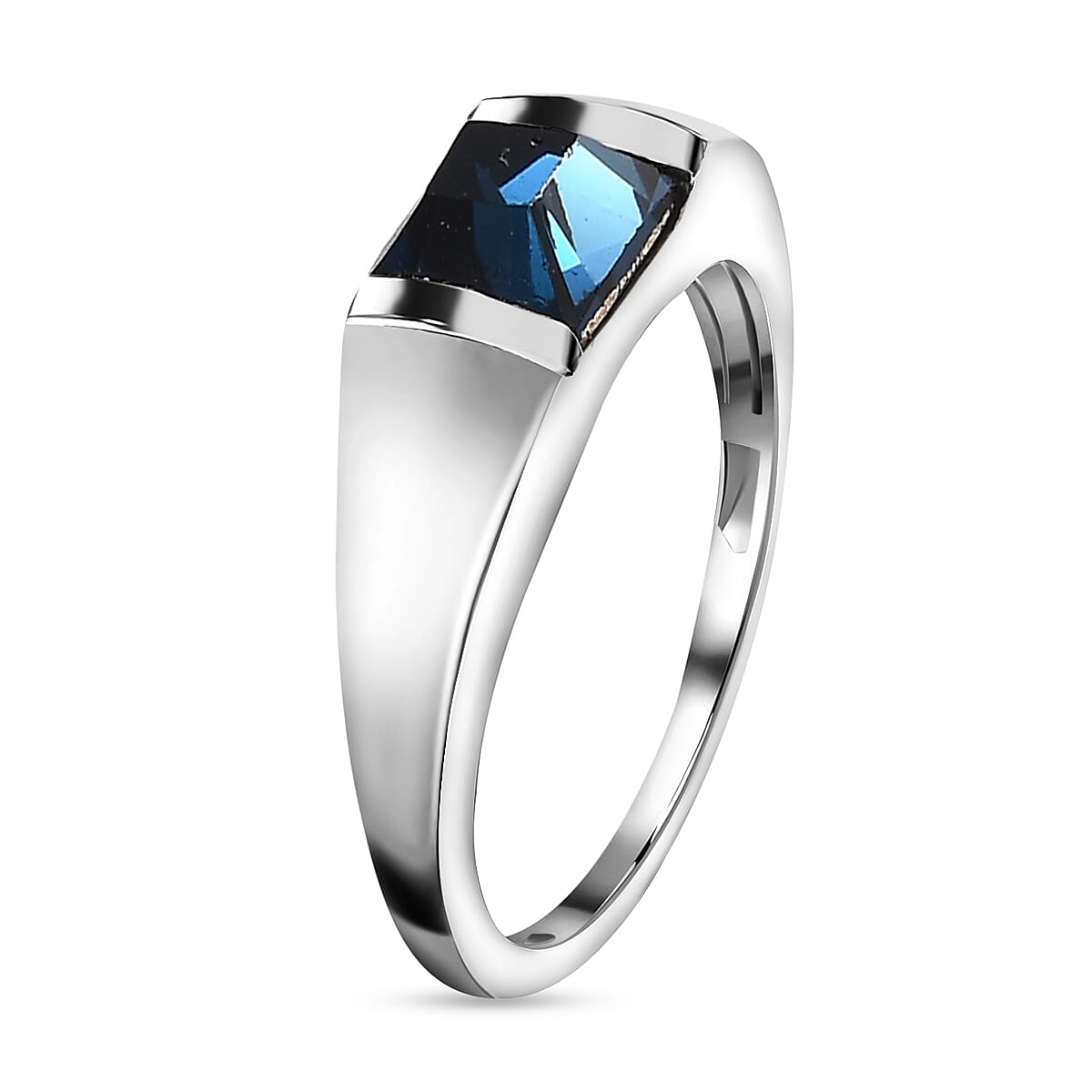 Montana Austrian Crystal Mens Band Ring in Sterling Silver