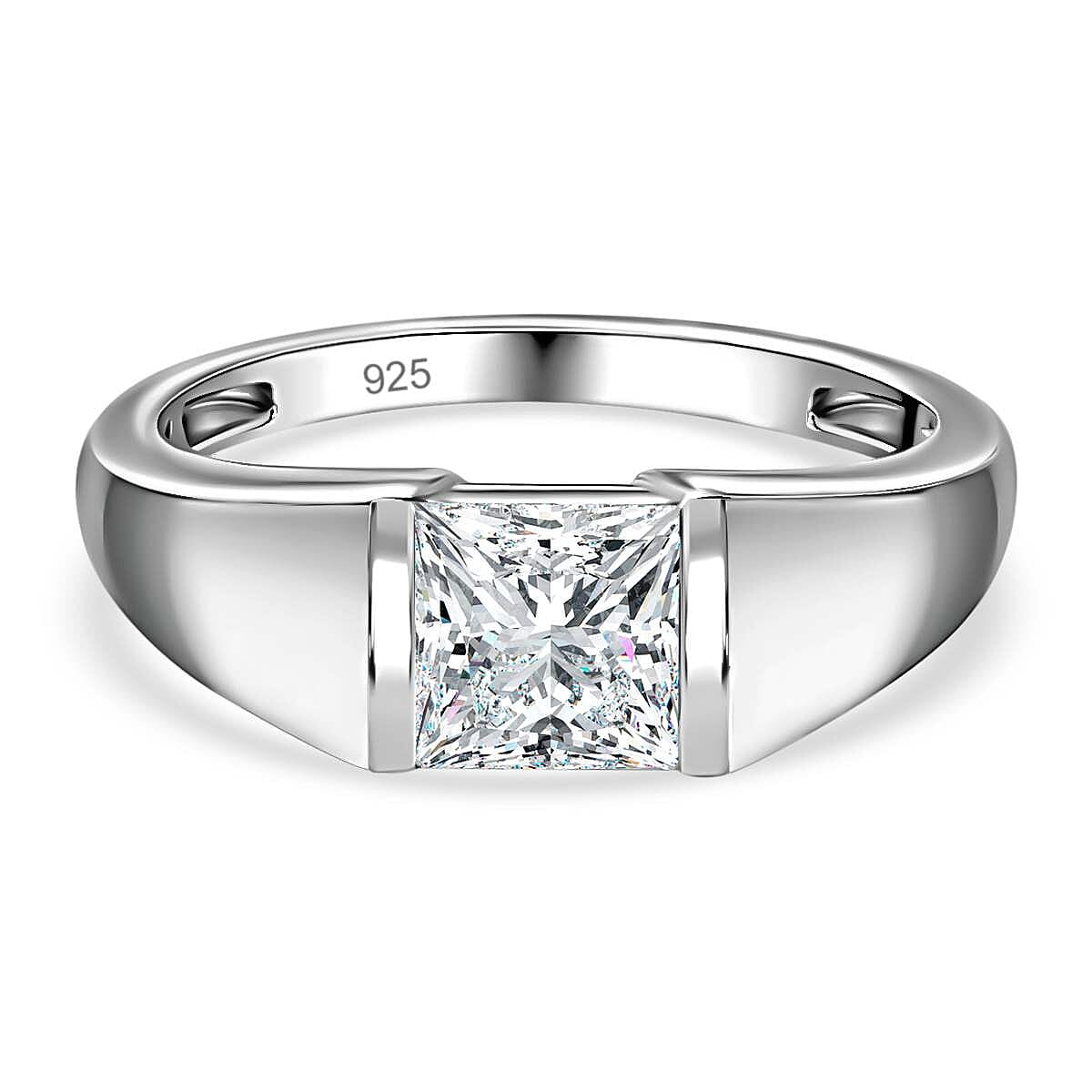 D'Joy Moissanite Solitaire Ring in Sterling Silver 1.15 Ct
