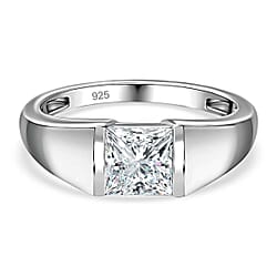 D'Joy Moissanite Solitaire Ring in Sterling Silver 1.15 Ct