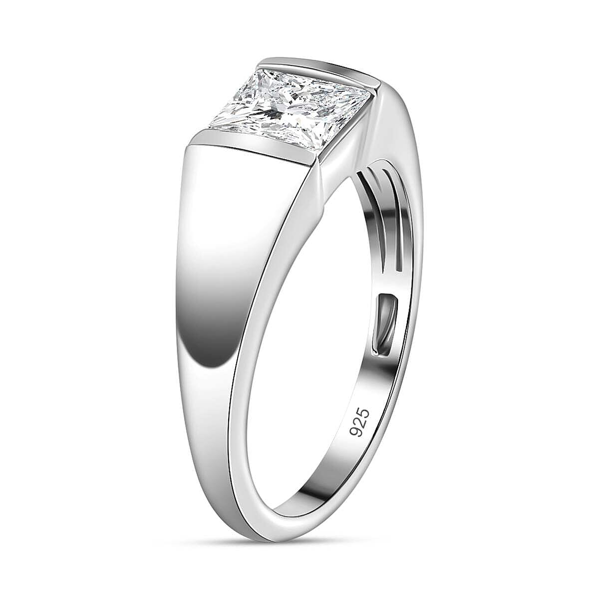 D'Joy Moissanite Solitaire Ring in Sterling Silver 1.15 Ct