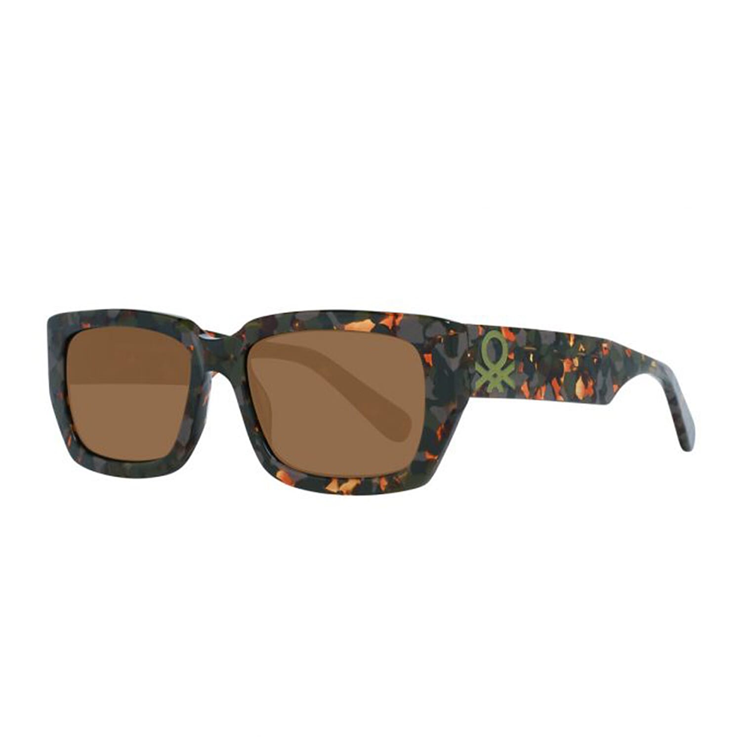 United Colors of Benetton - Rectangular Tortoise Sunglasses - Green Multi