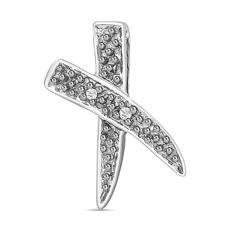 9K White Gold Diamond Kiss Pendant 0.01 Ct