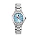 William Hunt Miyota Japanese Movement Moissanite Studded Blue Dial Water Resistant Watch with Silver Chain Strap