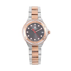 William Hunt Miyota Japanese Movement Moissanite Studded Blue Dial Water Resistant Watch with Silver Chain Strap