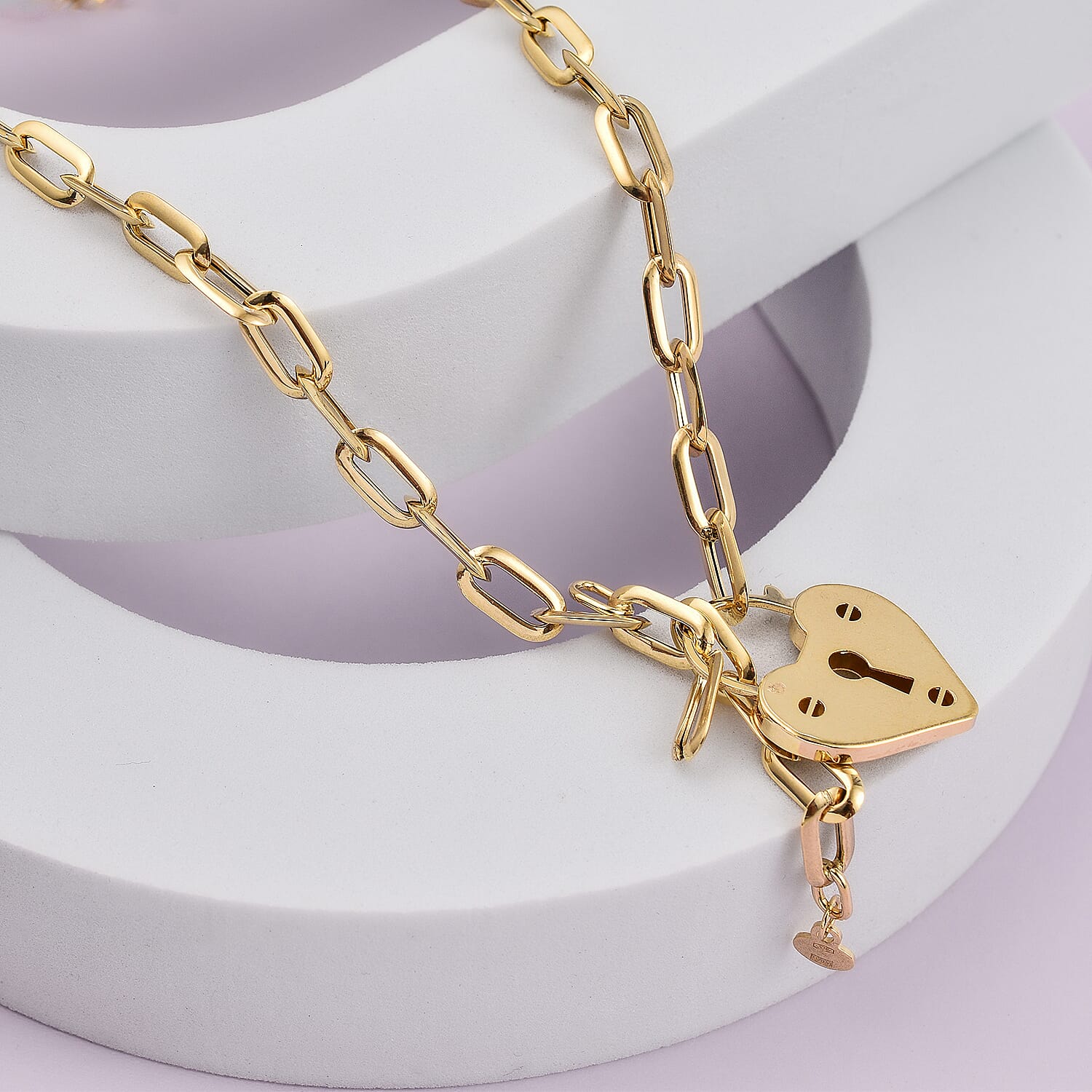 Maestro Collection - 9K Yellow Gold Padlock Necklace (Size - 20), Gold Wt. 5 Gms