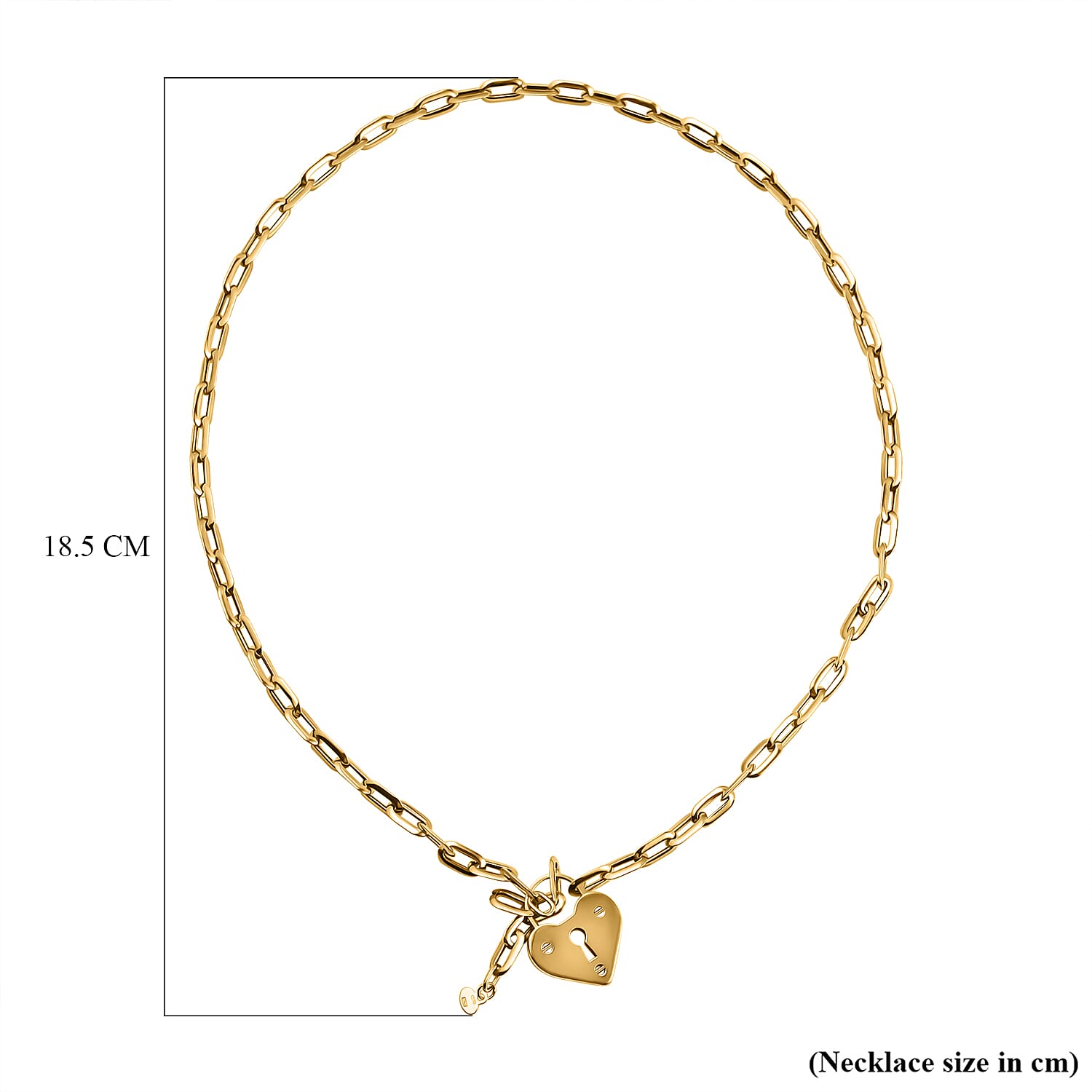 Maestro Collection - 9K Yellow Gold Padlock Necklace (Size - 20), Gold Wt. 5 Gms