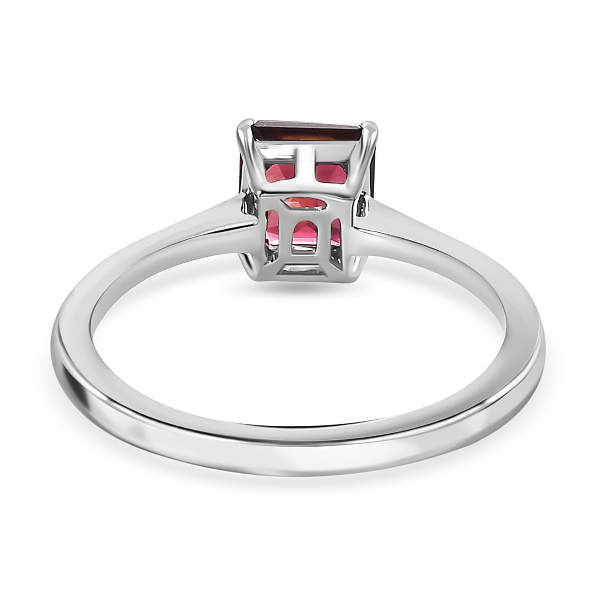 RHAPSODY 950 Platinum AAAA Ibadan Rubellite (Asscher Cut) Solitaire Ring 1.20 Ct.