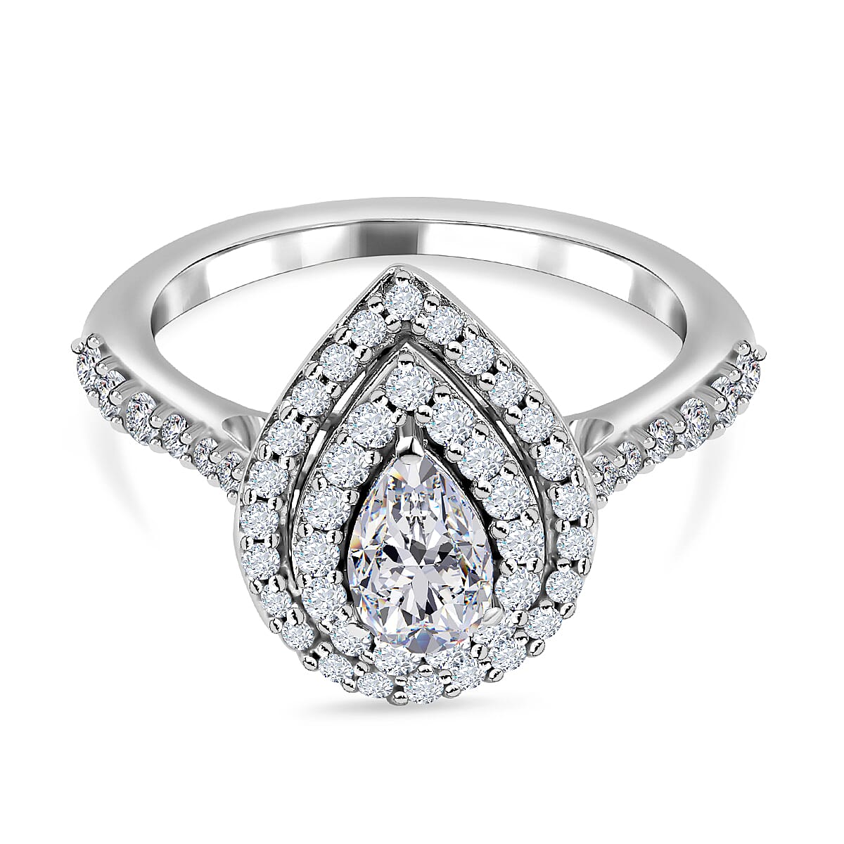 14K White Gold Diamond (GH,I1-SI) Ring 0.75 Ct.