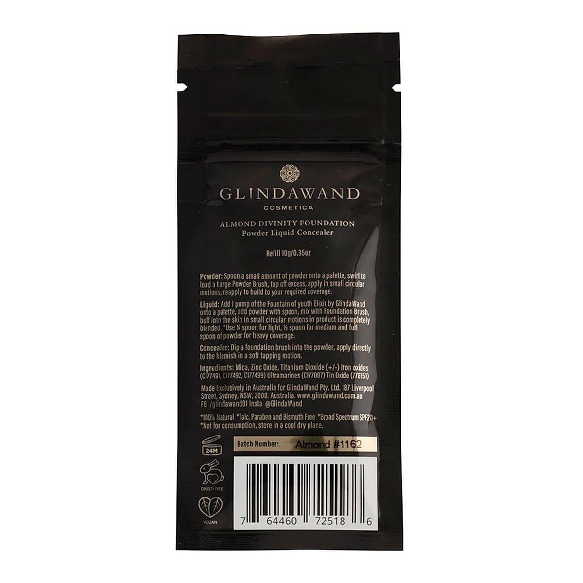 GlindaWand- DIVINITY Foundation Refill Pouch - Almond (10g)