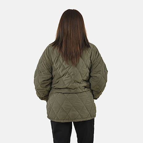 Tamsy Padded Coat with Two Pockets (Size S,8-10) - Green