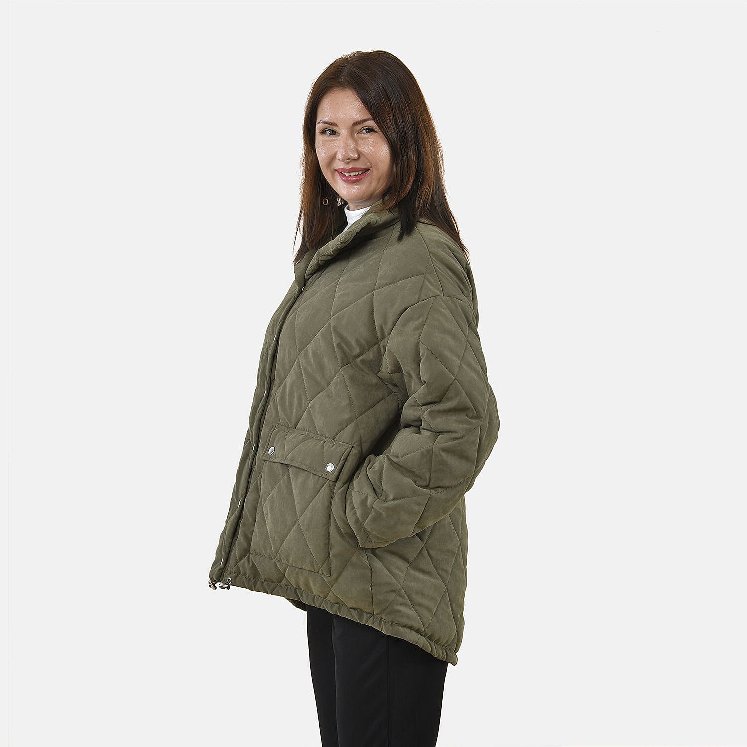 Tamsy Padded Coat with Two Pockets (Size M,12-14) - Green