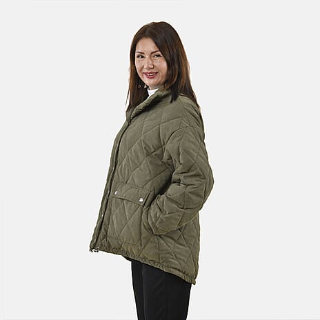 Tamsy Padded Coat with Two Pockets (Size S,8-10) - Green