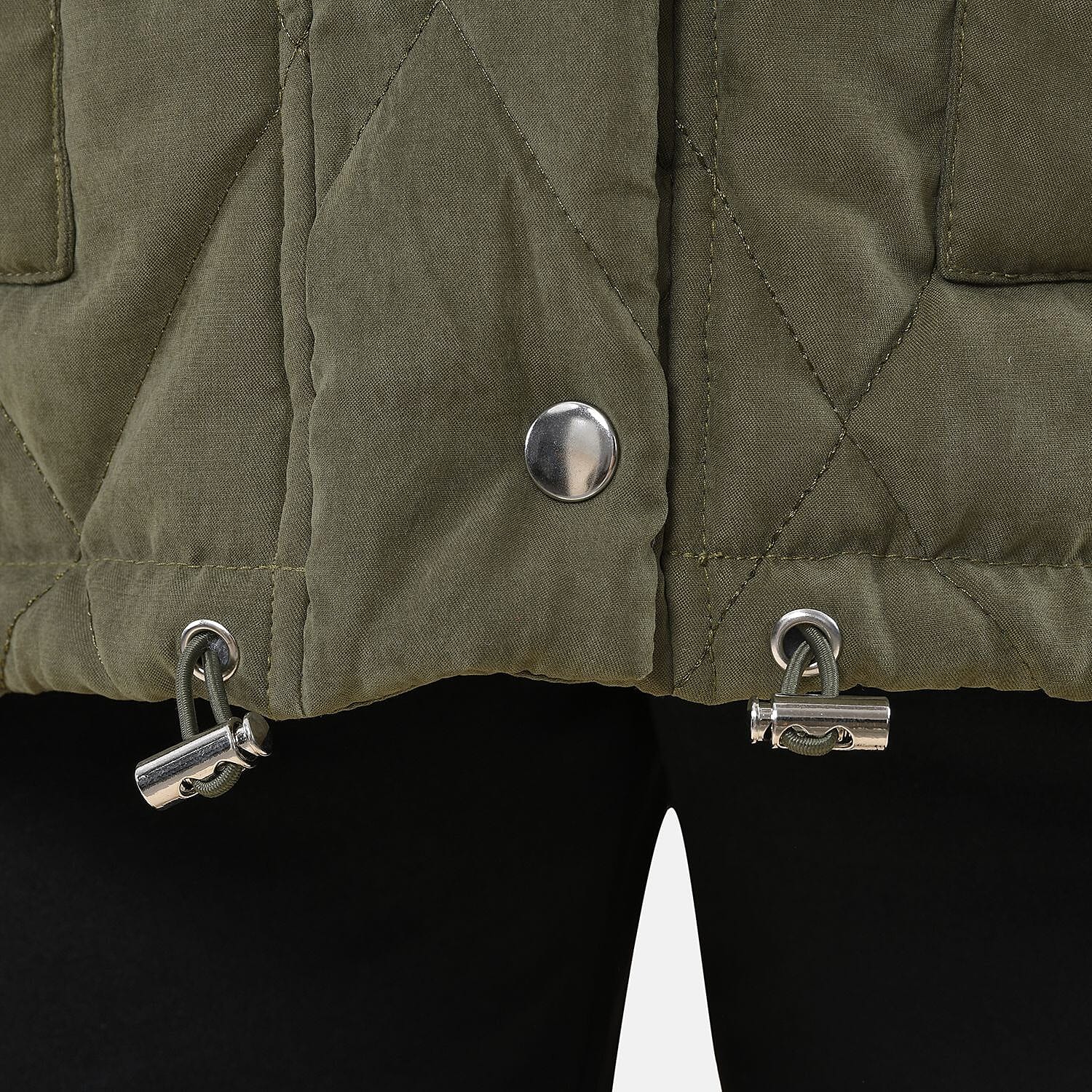 Tamsy Padded Coat with Two Pockets (Size M,12-14) - Green