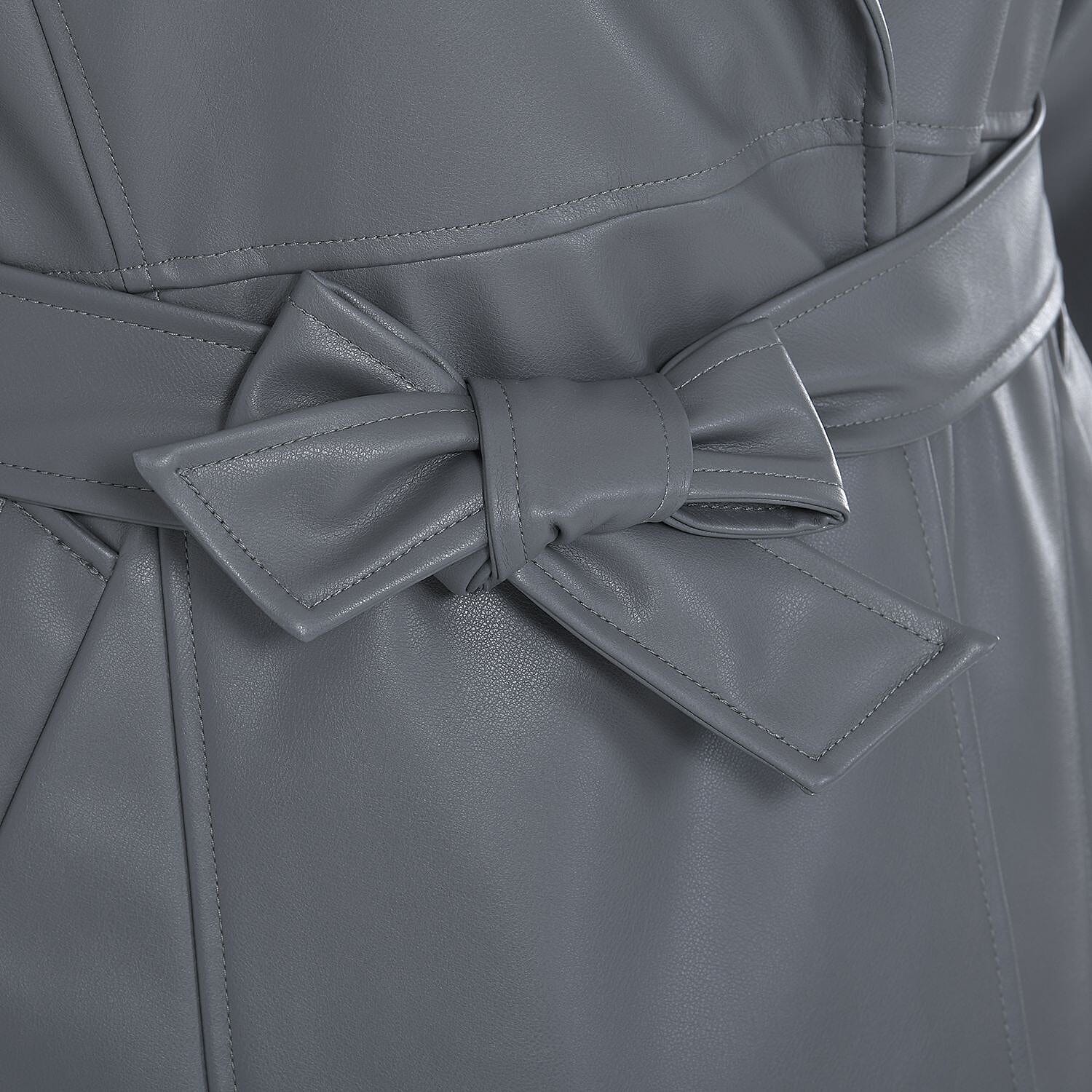 Tamsy Oversized Belted Coat with Adjustable Cuffs (Size S,8-10) - Dark Grey