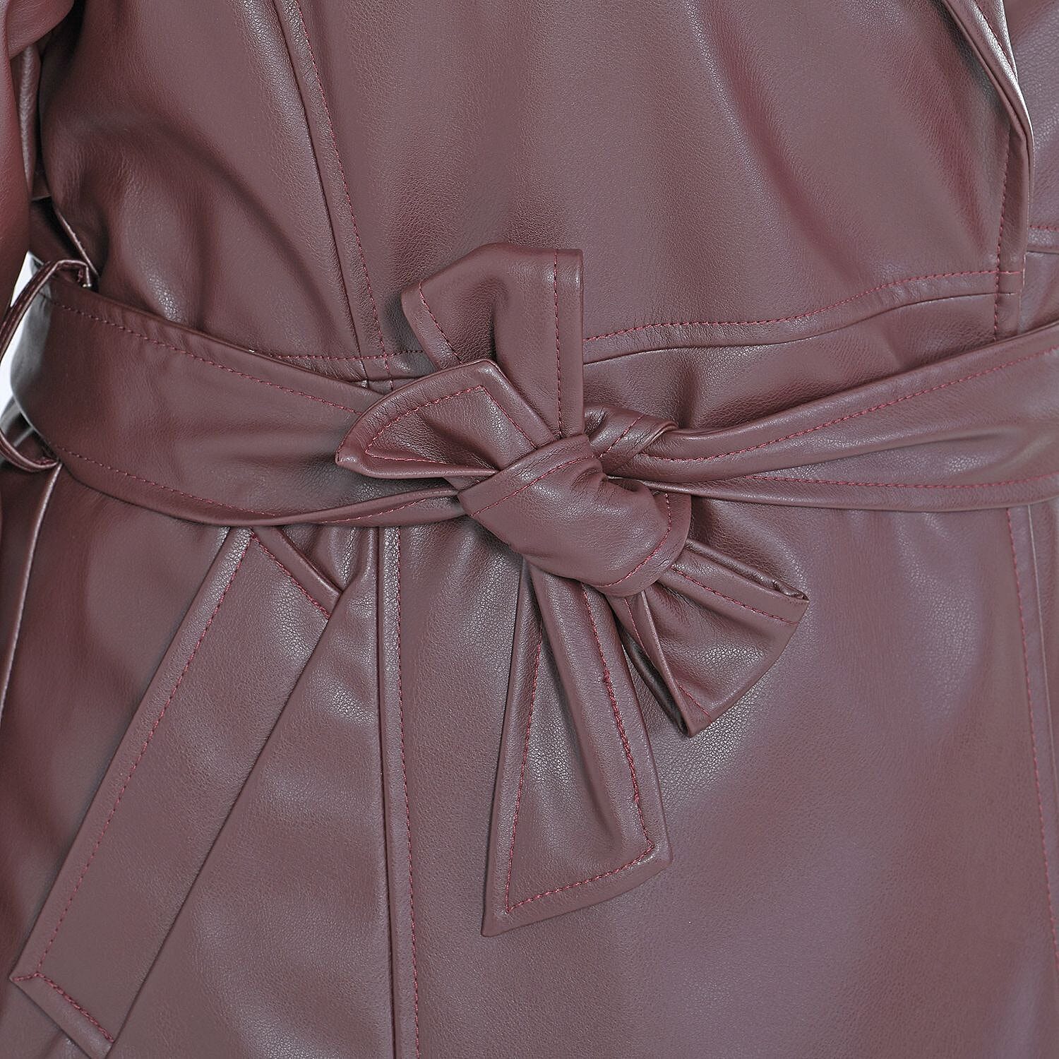 Tamsy PU Solid Coat (Size 112x77 ) - Dark Coffee & Coffee Tamsy PU Solid Coat (Size 112x77 ) - Dark Coffee & Coffee