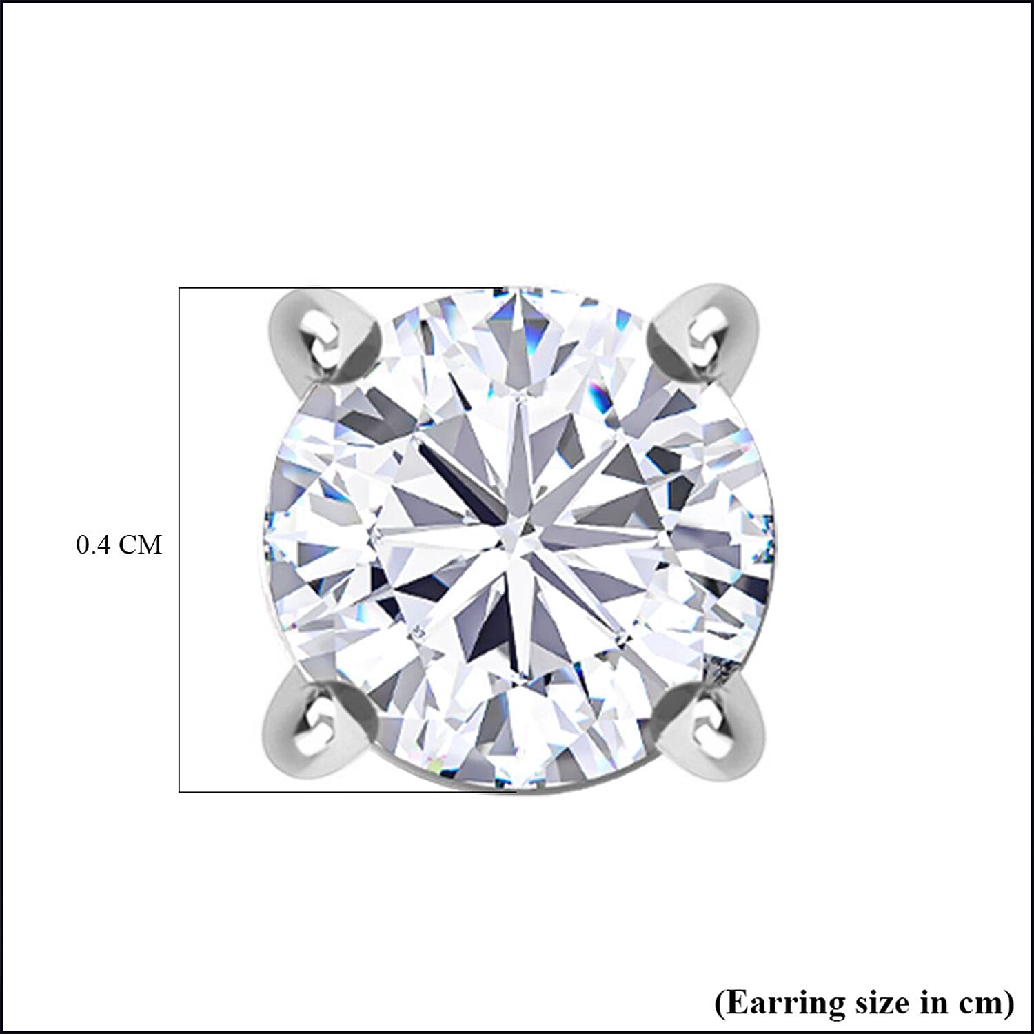 Biggest Deal of The Day - Moissanite Solitaire Stud Push Back Earrings in Platinum Overlay Sterling Silver