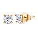 Moissanite Solitaire Stud Earrings in 18K Vermeil Rose Gold Plated Sterling Silver