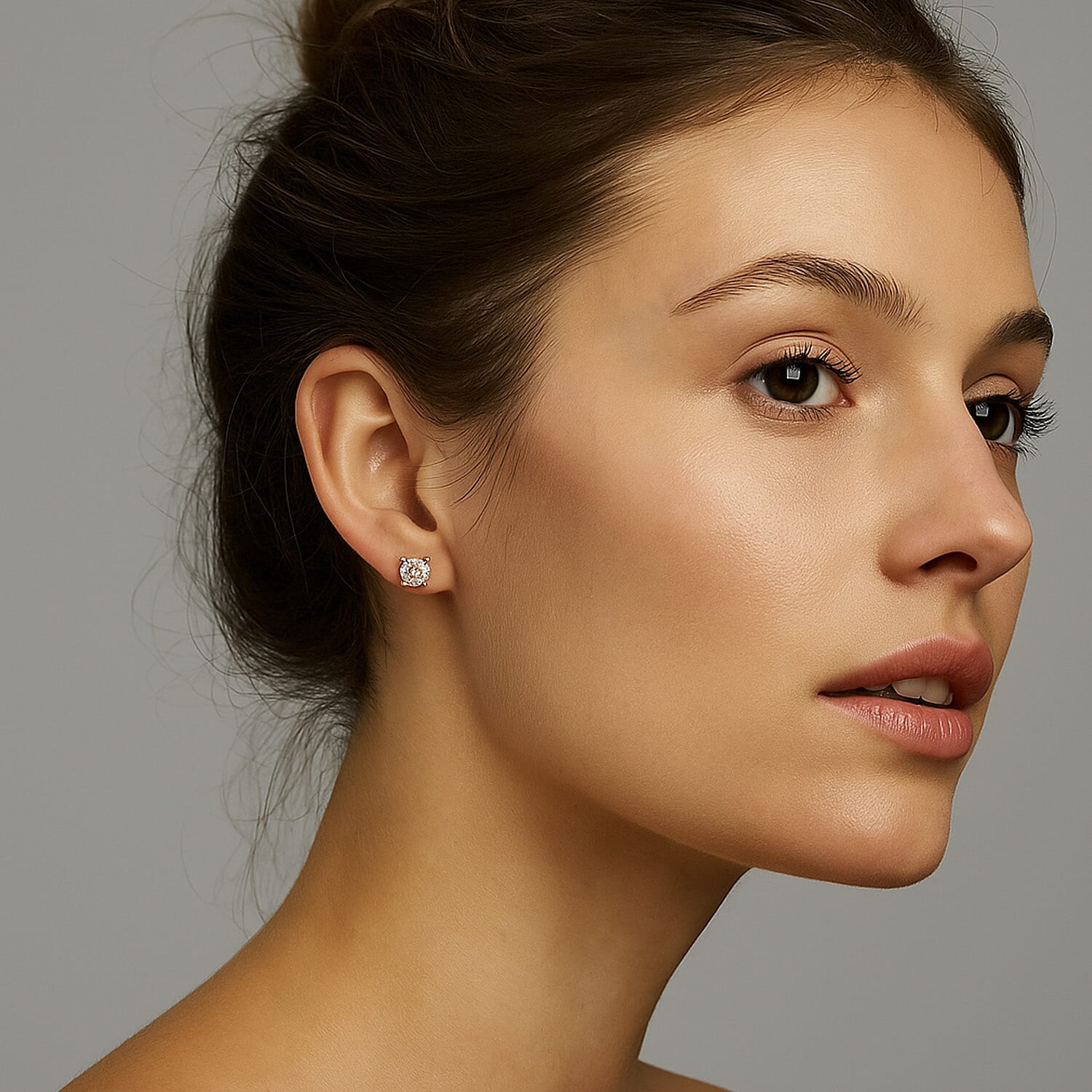 Biggest Deal of The Day - Moissanite Solitaire Stud Push Back Earrings in 18K Vermeil Yellow Gold Plated Sterling Silver