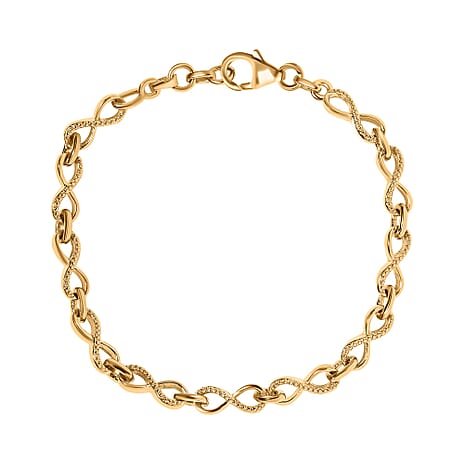 Infinity Knot Link Bracelet (Size - 6.5) in 18K Vermeil Yellow Gold Plated Sterling Silver, Gold Wt. 6.40 Gms.