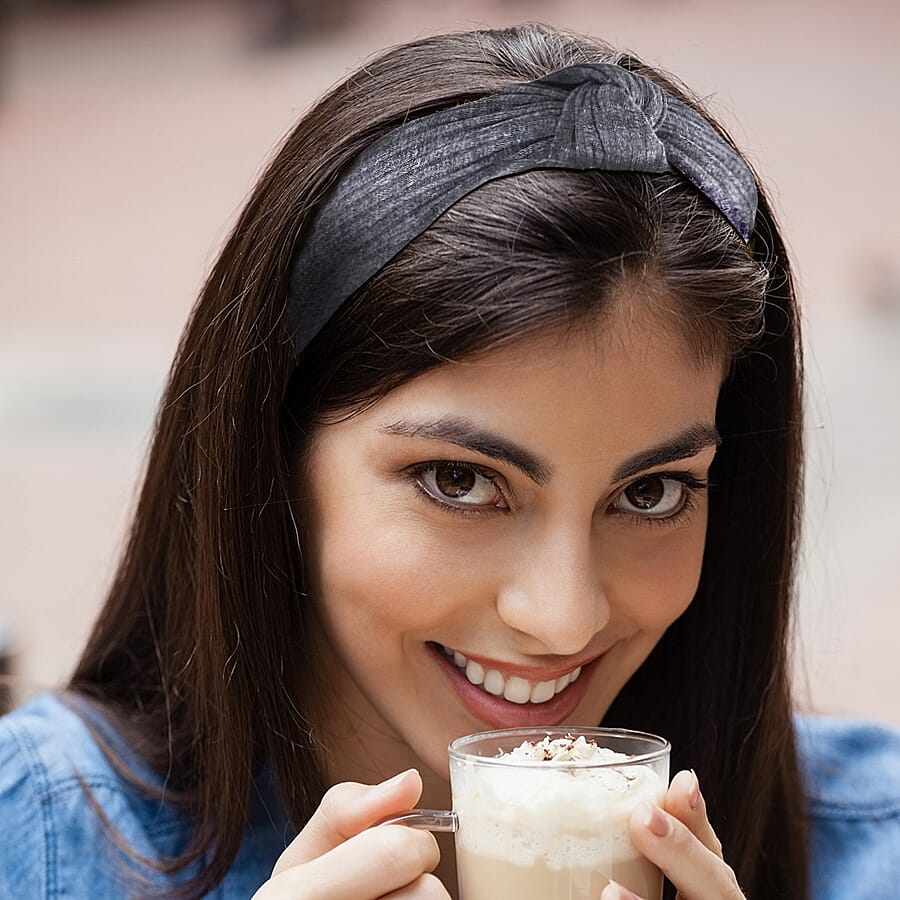 Set of 3 - Cross Knotted Headbands - Grey, White & Dark Green