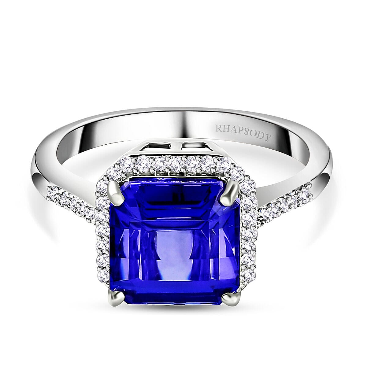 RHAPSODY 950 Platinum AAAA Tanzanite and Diamond( VS-E-F) Ring 5.55 Ct, Platinum Wt. 5.40 Gms RHAPSODY 950 Platinum AAAA Tanzanite and Diamond( VS-E-F) Ring 5.55 Ct, Platinum Wt. 5.40 Gms